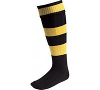 EURO SOCKS BLACK/AMBER HOOPS MENS (LARGE) 7-11