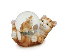 Euro Souvenirs Ballerina Style Resin Cat Snow Globe, Beige