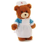 Euro Souvenirs Plush Bear in Various Designs, Soft Stuffed Toy, Fireman, Policeman, Doctor (Bear Nurse)