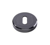 Euro Standard Profile Escutcheon Stainless Steel Concealed Fix Keyhole Cover Cylinder Surround Modern Door Hardware Trim Plate (Black Nickel, Keyhole Profile)