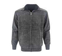 Euro Zipper Hoodless Patterned Cardigan with Fleece Lining 4 Styles (as8, Alpha, m, Regular, Regular, Dark Grey (Phoenix), M)