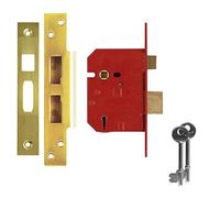 Euroart 5 Lever Mortice 3" Sash Lock Brass Plated Union/Era Look Alike Designed for External and Internal Doors