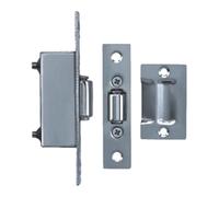 EuroArt Adjustable Ball Catch, Brass Finish, Spring-Loaded Double Ball Mechanism, for Wardrobe Doors and Cupboards (Satin Stainless Steel)