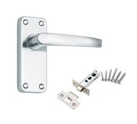 EUROART Aluminium Lever Latch Handle Set for Internal Door with 64mm Tubular Latch