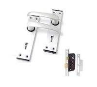 EUROART Aluminium SAA Lever Lock Door Handles +2 Lever Lock Set 2 Keys (KA)