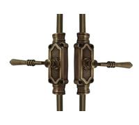 EuroArt Antique Brass Lever Handle Door Brass Espagnolette Bolt Decorative Cremone Style Multi Point Locking Fixings Included (Right)