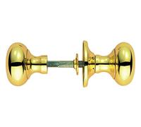 EUROART Architectural Mushroom Mortice Door Knob 56mm x 52mm Contemporary Solid Metal Interior Door Furniture (Polished Brass)