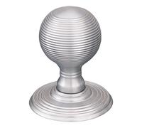 EUROART Architectural Reeded Mortice Door Knob 70mm x 51mm Contemporary Textured Solid Metal Interior Door Furniture (Polished Chrome)