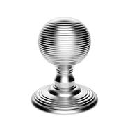 EUROART Architectural Reeded Mortice Door Knob 70mm x 51mm Contemporary Textured Solid Metal Interior Door Furniture (Satin Nickel)