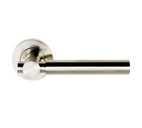EUROART Astral Lever On Round Rose Door Handle Sprung in Satin Nickel (New Range)