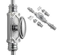 EuroArt Beaded Espagnolette Cremone Bolt for Doors and Windows Up to 2743mm High Decorative Multi Point Locking Fixings Included (Polished Chrome)