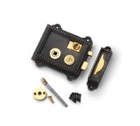 EuroArt Beaded Rim Latch Traditional Surface Mounted Door Latch for Wooden Doors Decorative Beaded Design Thumb Operated Rim Latch Classic Door Hardware (Antique Pewter)