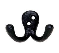 Euroart Black Antique Double Coat/Robe Hook Ideal for Homes, Offices, or Commercial Spaces.