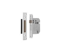 EuroArt BS3621 5 Lever Sash Lock 64mm & 76mm British Standard Mortice Door Lock High Security Lock for Wooden Doors (Satin Chrome, 64mm)