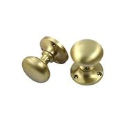 EUROART Bun mortice Door knob - Satin Brass from 63mm