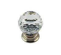 EUROART Cabinet Knob Cut Faces Shape, Polished Chrome/Satin Nickel, 40x50mm, Heavy-Duty, Decorative, for Cabinets, Drawers and Wardrobes (25x37mm)