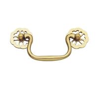 EUROART Cabinet Pull Handle, Metal, Corrosion-Resistant, Modern, for Cabinets, Drawers and Cupboards, 75mm and 88mm Hole Centres (Polished Brass, 75.5mm)