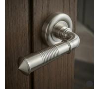 EUROART Caliber Luxury Interior Door Handle Set, Solid Metal, Contemporary Style, Residential and Commercial Use (Satin Nickle)