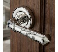 EUROART Caliber Luxury Interior Door Handle Set, Solid Metal, Contemporary Style, Residential and Commercial Use (Polished Nickel)