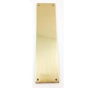 EuroArt Cast Door Push Plate 305 x 75mm Solid Brass Construction in Polished Brass Finish for Commercial and Residential Doors Fixings Included