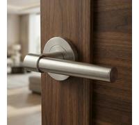 EUROART Clifton Luxury Interior Door Handle Set, Solid Metal, Contemporary Style, Residential and Commercial Use (Satin Nickle)