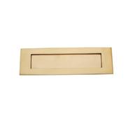 EuroArt Contract Letter Plate Heavy Duty Door Letterbox Mail Slot Postal Flap for Front Doors Residential and Commercial Use (Polished Brass, 250mm x 75mm)