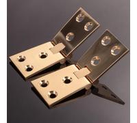 EuroArt Counter Flap Hinge 102mm x 32mm Heavy Duty Folding Support Hinge for Durable Metal Construction, Smooth Folding Mechanism, Fixings Included (Polished Brass)