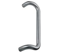 EUROART Cranked Door Pull Handle 32mm x 450mm Bolt Through & Back to Back Fixings Heavy Duty Stainless Steel Entrance Handle (Bolt Through)