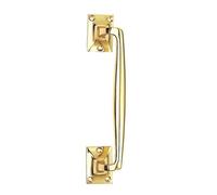 EUROART Cranked Door Pull Handle Solid Brass -250mm. Pull Handle is Ideal for Residential and Commercial Applications (Polished Brass)