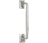 EUROART Cranked Door Pull Handle Solid Brass -250mm. Pull Handle is Ideal for Residential and Commercial Applications (Polished Chrome)