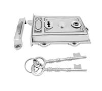 EuroArt Davenport Rim Lock Traditional Surface Mounted Door Lock for Wooden Doors Classic Rim Lock Set with Key Operated Mechanism Vintage Style (Polished Nickel)