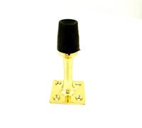 EuroArt Door Stop, Square Base, 63mm, Metal Construction, Floor-Mounted, Heavy-Duty, Rubber Buffer (Polished Brass)