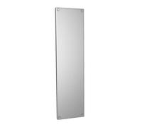EuroArt Finger Plate, Pressed Metal, 300 x 75mm, Slim Rectangular Push Plate for Doors, Minimalist Design (Satin Nickel, 300x75mm)