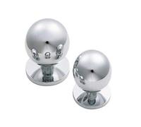 EUROART Fingertip Design Solid Ball Cabinet Cupboard Door Knob - Polished Chrome (18mm, Satin Chrome)
