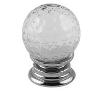 EUROART Golf Ball Shaped Glass Cabinet Knobs in Polished Chrome (Silver) - 30x36mm