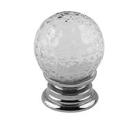 EUROART Golf Ball Shaped Glass Cabinet Knobs in Polished Chrome (Silver) - 40x49mm