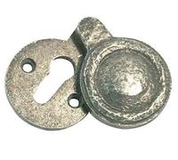 EUROART Handforged Iron Traditional Pewter Door Keyhole Escutcheons Lock Cover (Covered Escutcheon, Standard, Grey)