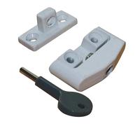 EuroArt Hinged Window Lock, Heavy-Duty, for Timber, Metal and uPVC Windows, Secure Locking, Residential and Commercial Use (Polished Brass, Curved Body Lock)