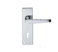 EUROART JOVIAN Straight Lever Lock Door Handles in Satin Chrome Plating Finish & Dimensions 121MM x 40MM X 150MM
