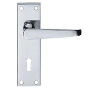 EUROART JOVIAN Straight Lever Lock Door Handles in Satin Nickel Finish & Dimensions 150mm x 40mm