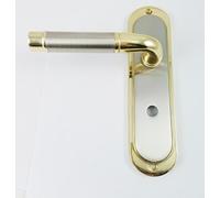 EUROART Lever on Back Plate Bathroom Paris Classic Door Handle in Dual Finish Gold and Satin