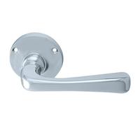 EUROART Lever On Round Rose Door Handles in Polished Chrome