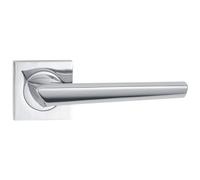 EUROART Lever On Square Rose Door Handle in Polished Chrome