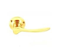 EUROART Mina Lever On Round Rose Door Handle in Polished Brass