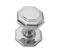 EUROART New Oct Centre Door Knob 82mm - Decorative Centre Mounted Interior Door Knob for Timber Doors (Polished Chrome)