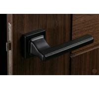 EUROART Orion Luxury Door Lever on Square Rose Premium Contemporary Interior Handle Set for Modern Residential & Architectural Spaces (Matt Black)