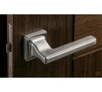 EUROART Orion Luxury Door Lever on Square Rose Premium Contemporary Interior Handle Set for Modern Residential & Architectural Spaces (Satin Chrome)