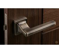 EUROART Orion Luxury Door Lever on Square Rose Premium Contemporary Interior Handle Set for Modern Residential & Architectural Spaces (Antique Nickel)