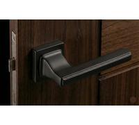 EUROART Orion Luxury Door Lever on Square Rose Premium Contemporary Interior Handle Set for Modern Residential & Architectural Spaces (Charcoal Black)