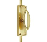 EuroArt Oval Knob Espagnolette Cremone Lock Bolt for Doors and Windows Up to 2591mm High Secure Multi Point Operation Fixings Included (Polished Brass)